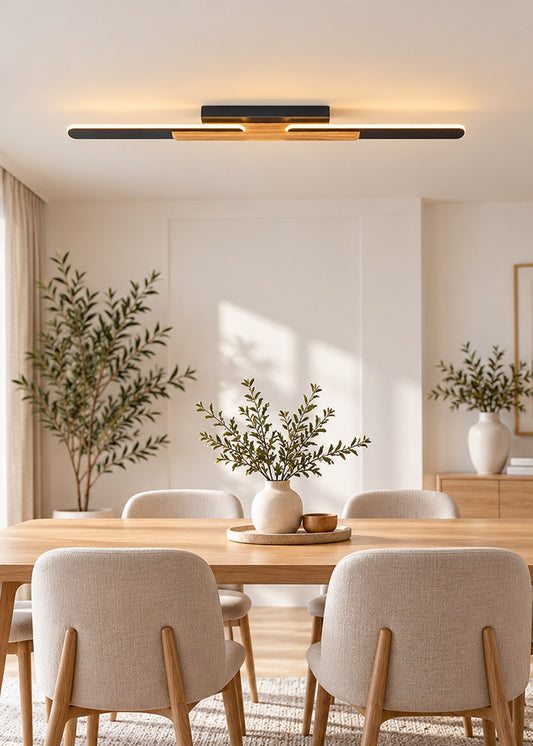 Ahşap Detaylı Lineer LED Plafonyer – görsel 2