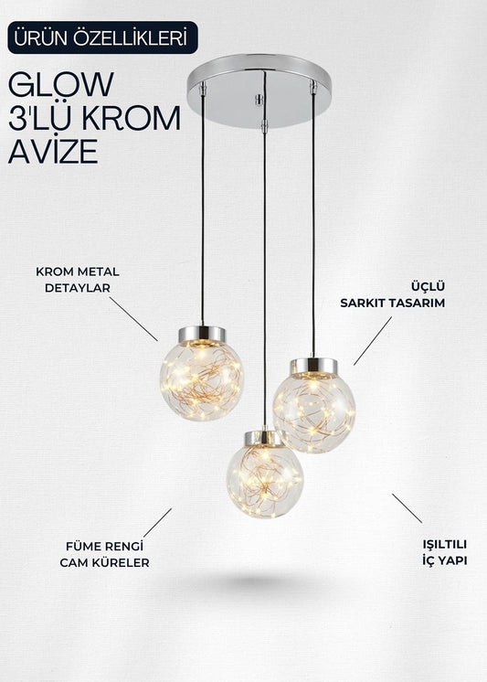 Glow 3’lü Peri LED Avize – görsel 2