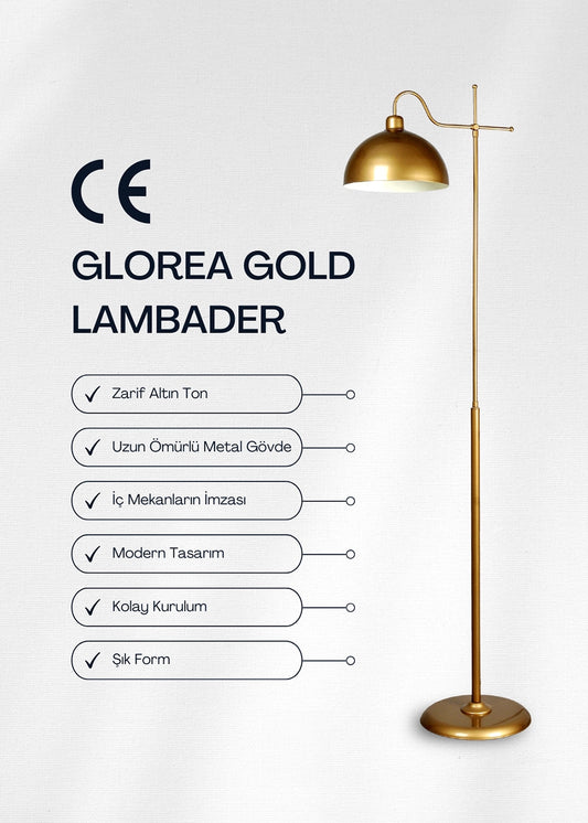 Glorea Eskitme Gold Metal Lambader – görsel 2