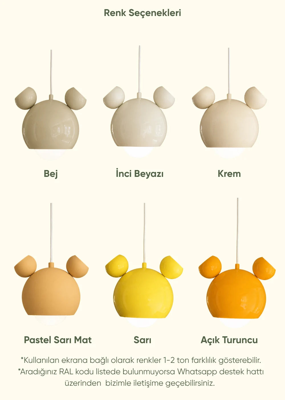 Mickey Sarı Sarkıt Lamba – görsel 7