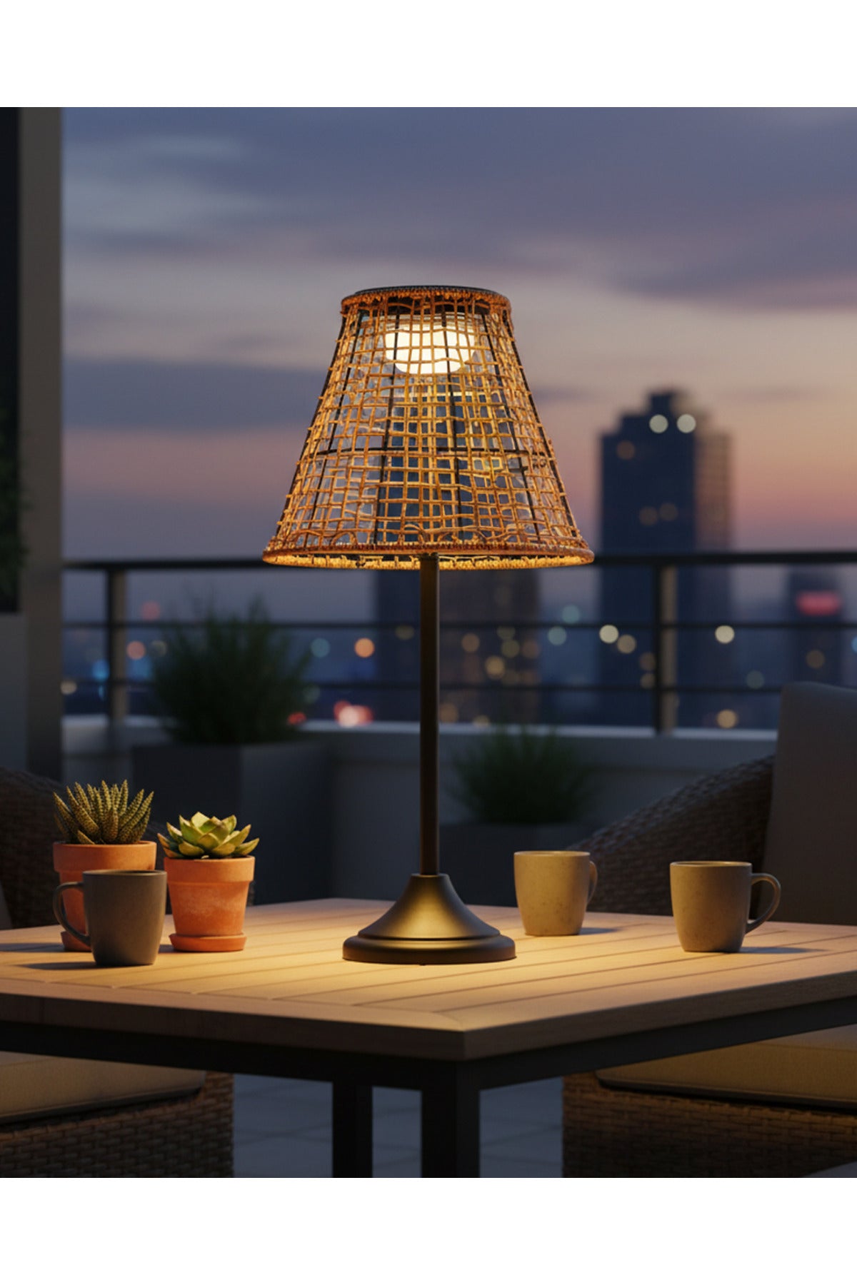 Solar Hasır Dış Mekân Abajur Ø32 × 64 cm – görsel 2