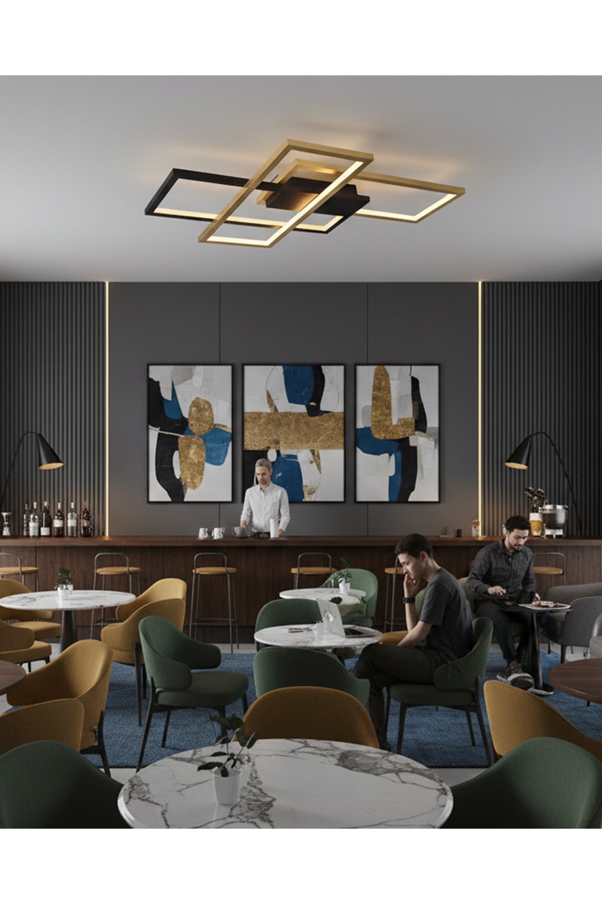 Square 3'lü LED Plafonyer 90x60 cm - Özcan Aydınlatma