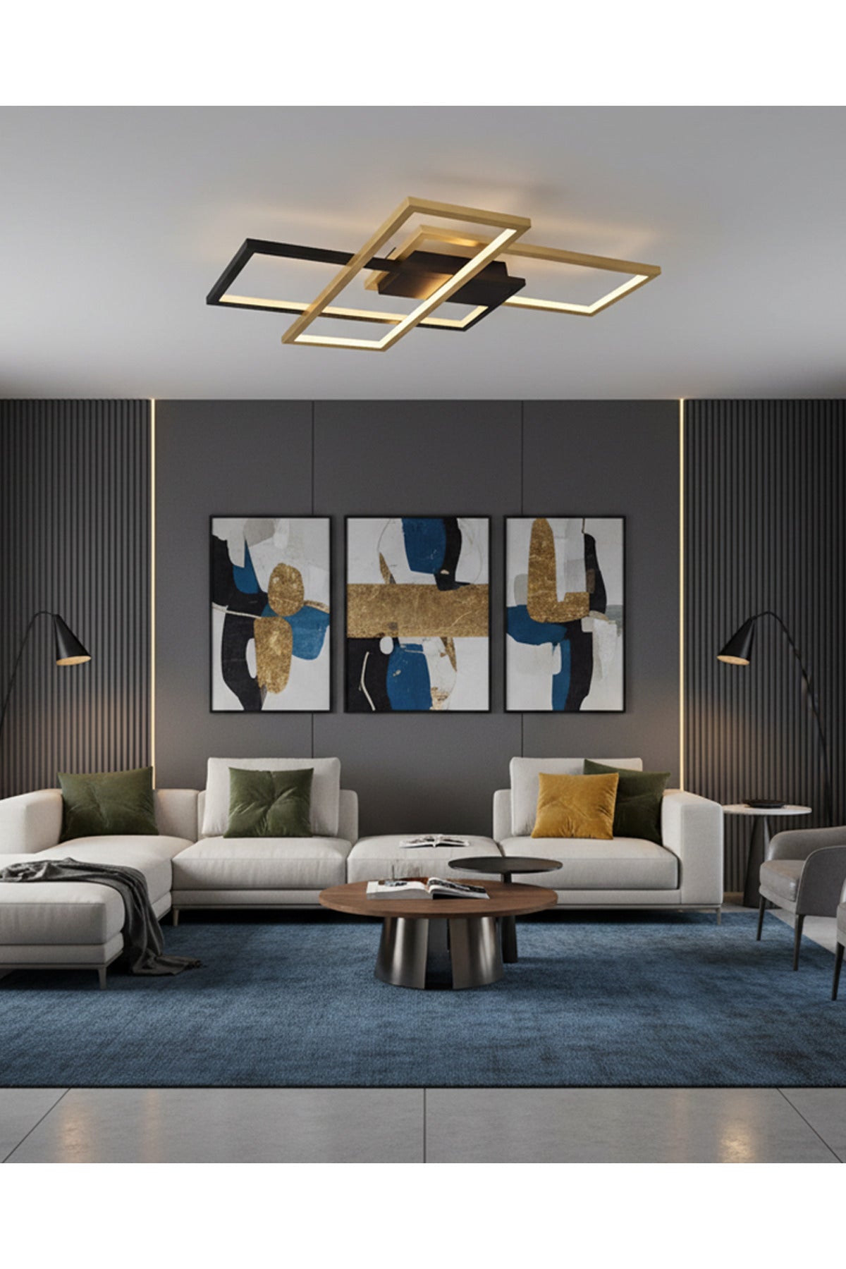 Square 3'lü LED Plafonyer 90x60 cm - Özcan Aydınlatma