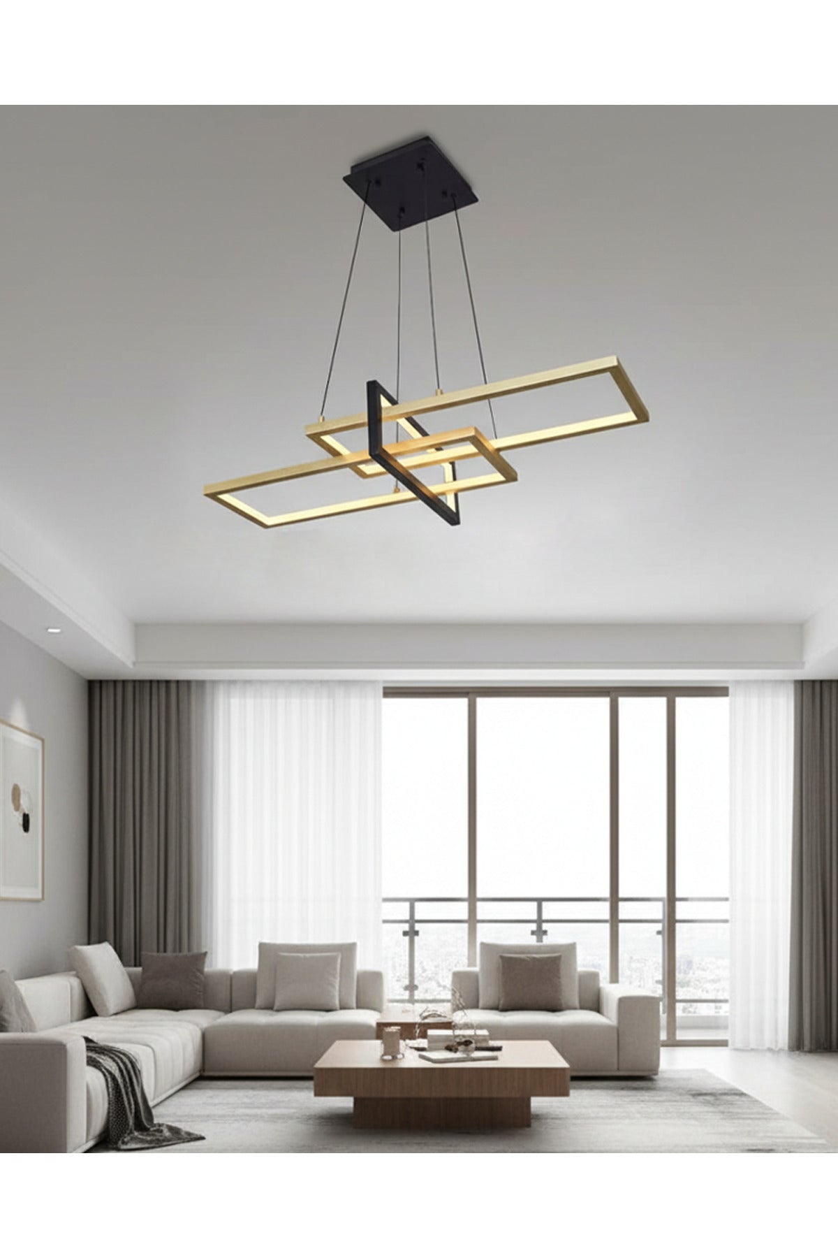 Square 3'lü Yatay Sarkıt 90 cm - Özcan Aydınlatma