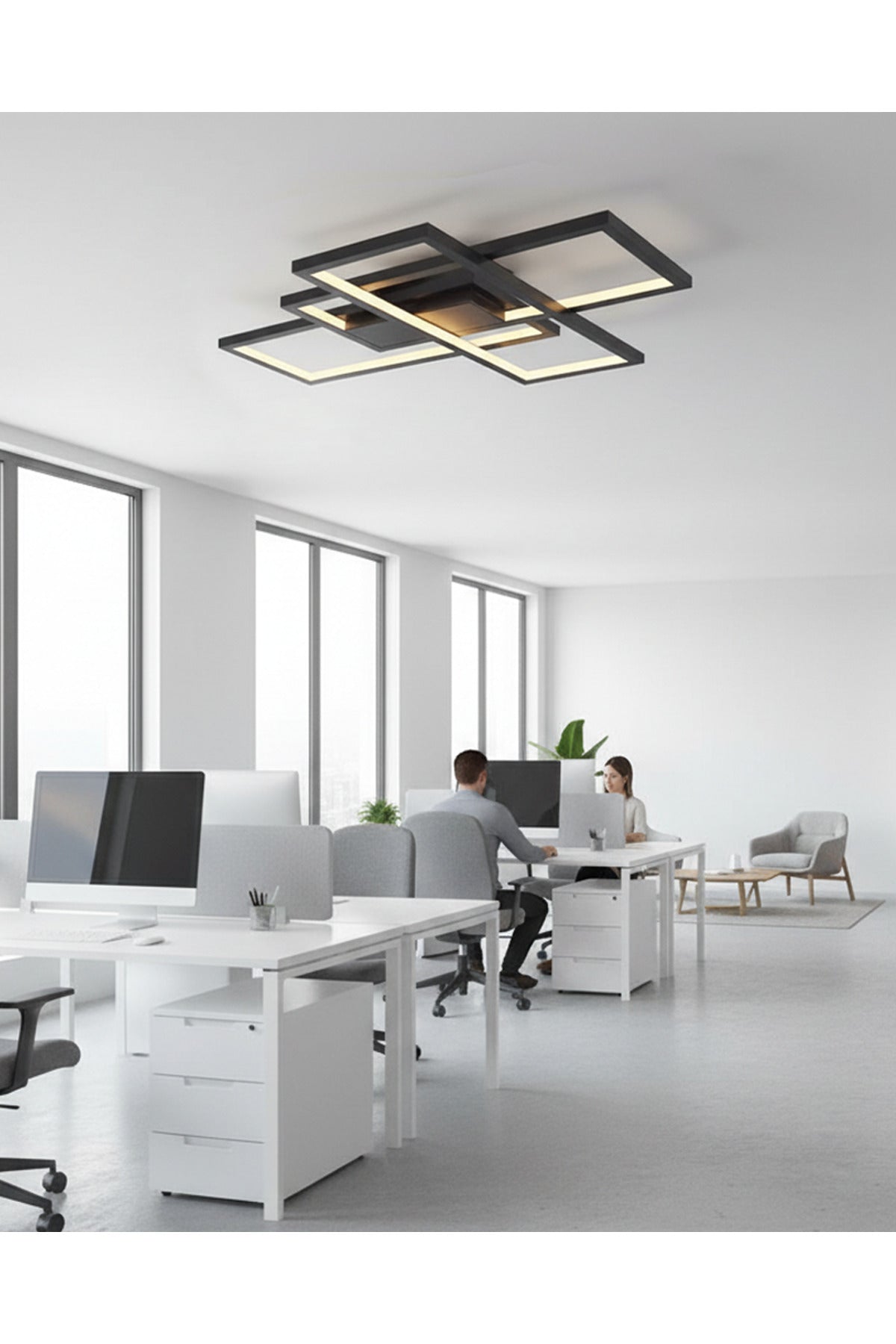 Square 3'lü LED Plafonyer 90x60 cm - Özcan Aydınlatma
