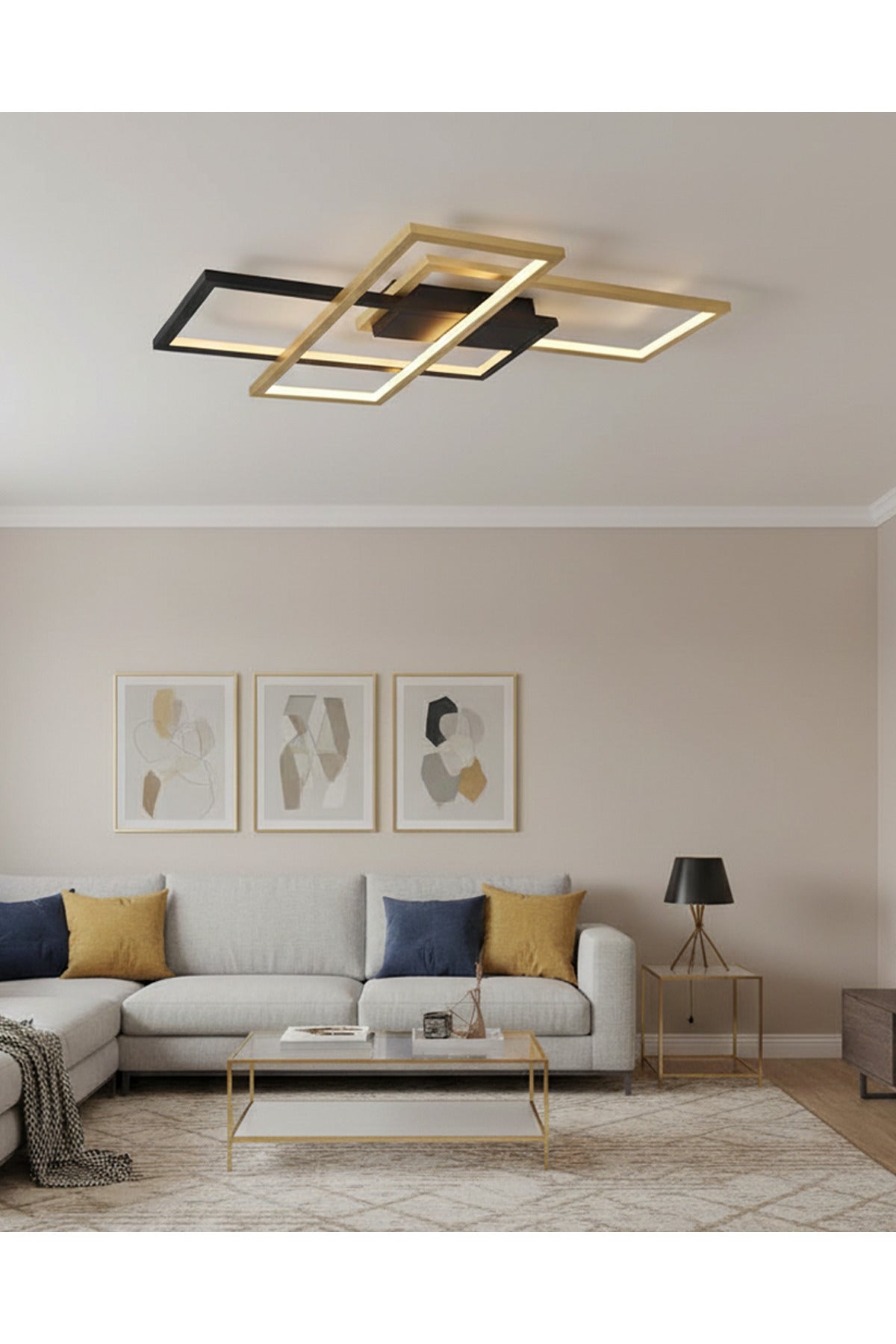 Square 3'lü LED Plafonyer 90x60 cm - Özcan Aydınlatma