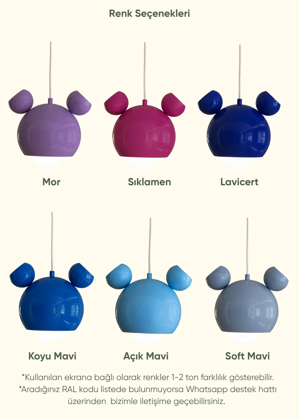 Mickey Sarı Sarkıt Lamba – görsel 4