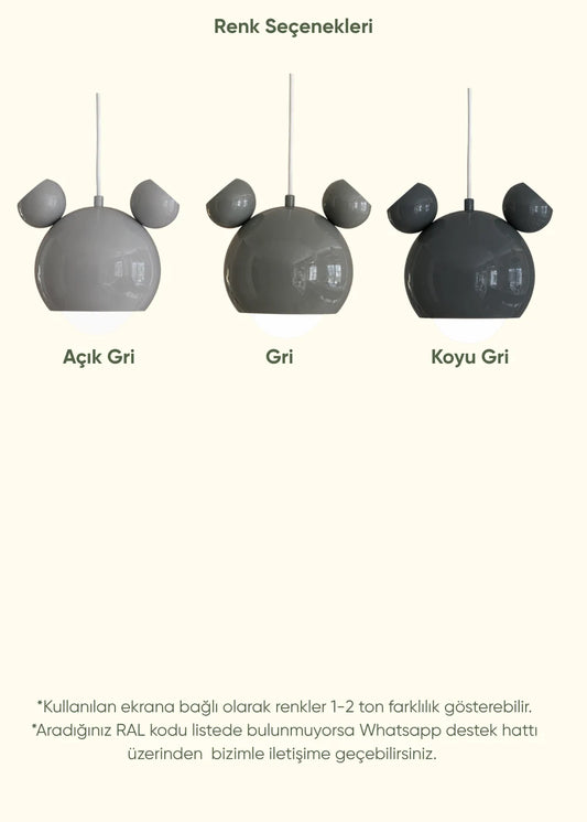 Mickey Gri Sarkıt Lamba – görsel 2