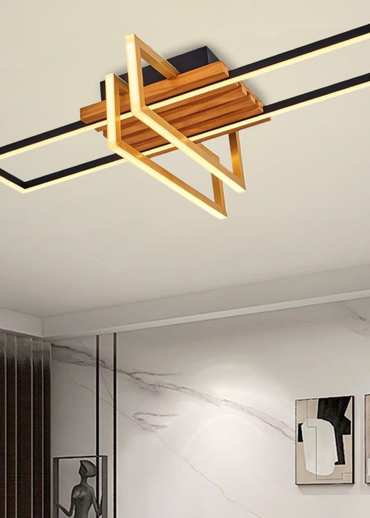 Ahşap Detaylı Çerçeve LED Plafonyer – görsel 2