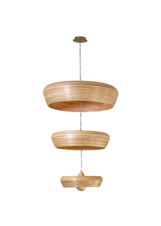 Artika Design üç gövdeli bambu sarkıt lamba, beyaz fonda