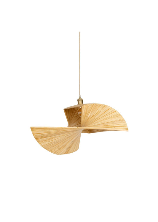 Artika Design piramit form bambu sarkıt lamba 70 cm, beyaz fonda