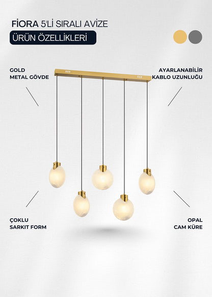 Fiora 5’li Sıralı Avize – görsel 3