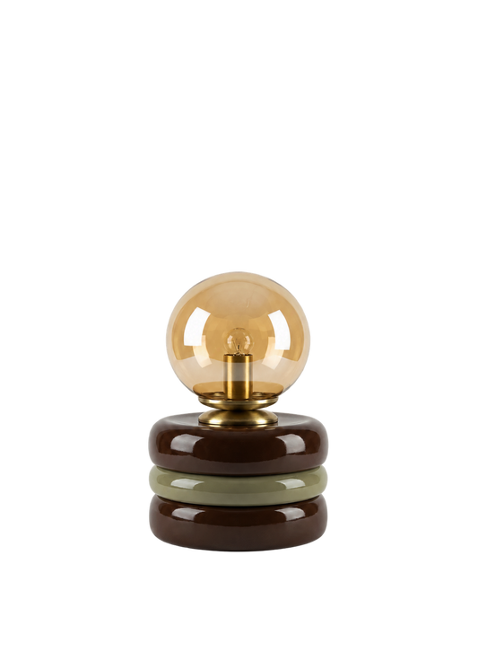LUMOS BROWN & OLIVE El Yapımı Seramik Masa Lambası