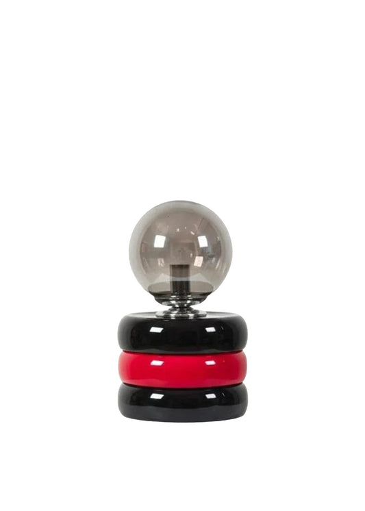 Mystic Shine Design Lumos Red & Black kırmızı siyah seramik masa lambası, beyaz fon