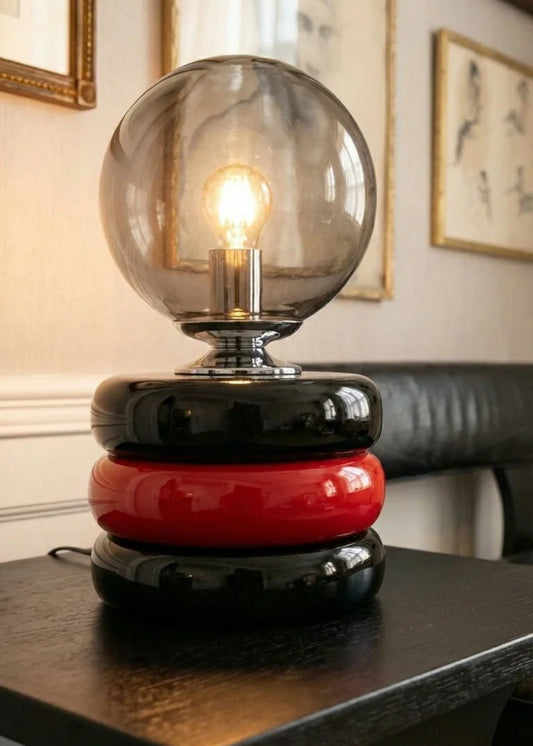 Mystic Shine Design Lumos Red & Black kırmızı siyah seramik masa lambası, mekânda kullanım