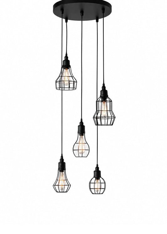 Loft Grid 5'li Sarkıt Avize – görsel 1