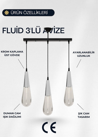 Fluid 3’lü Sıralı Avize – görsel 3