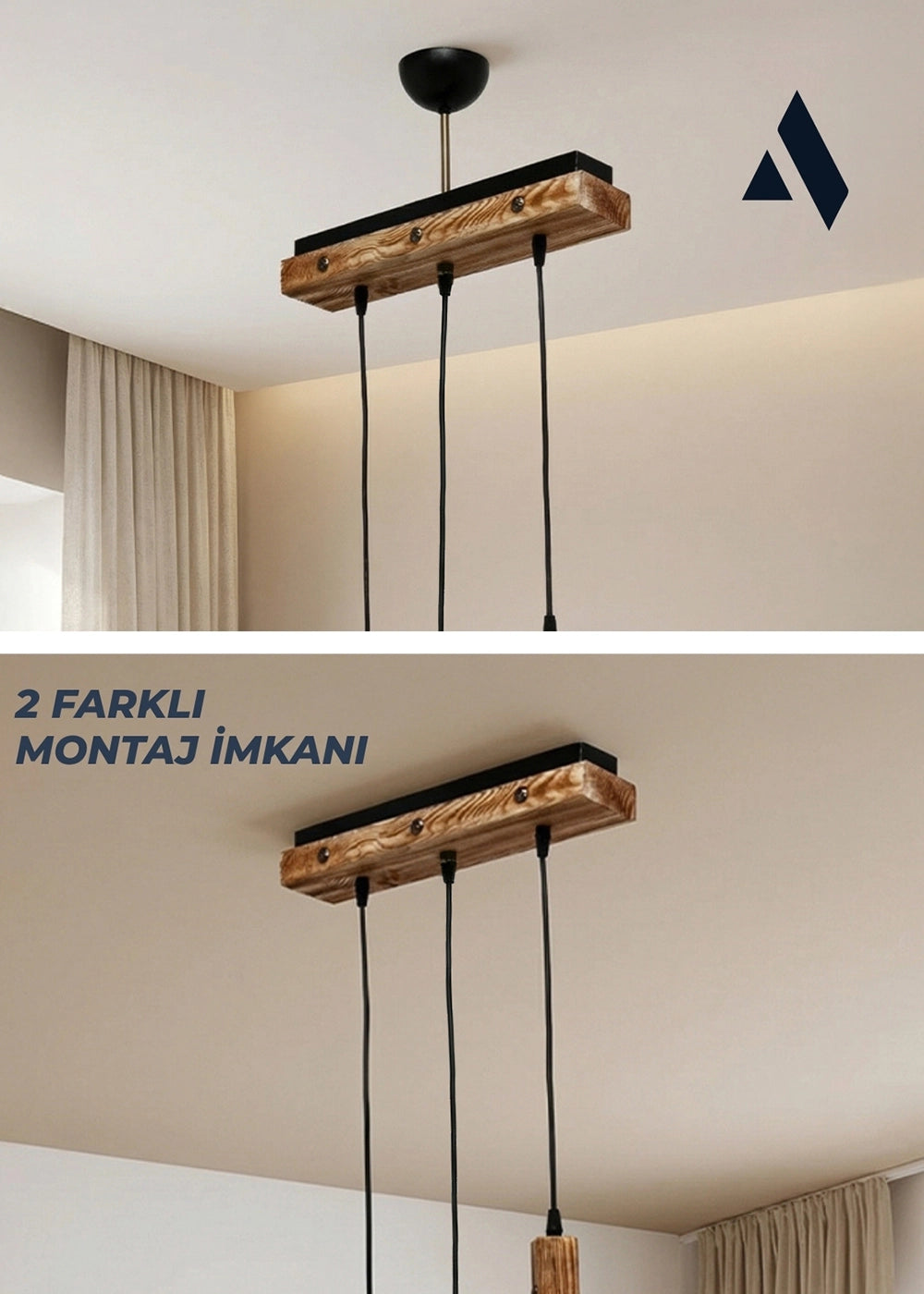 Rita 3’lü Sarkıt Avize – görsel 3