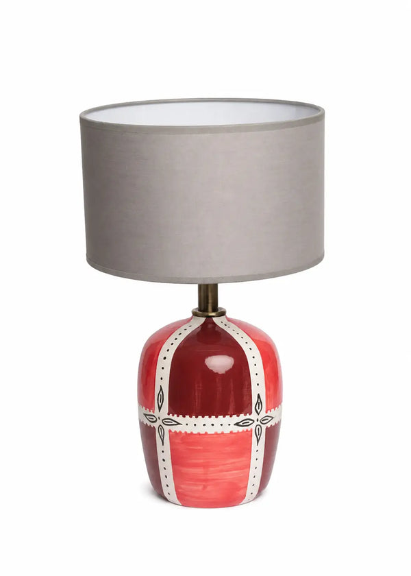 Blok Desenli Seramik Abajur