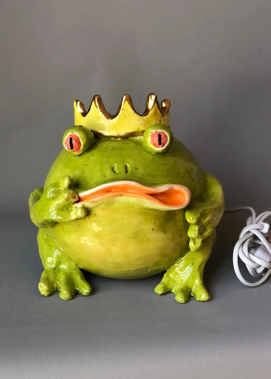 King Frog El Yapımı Seramik Masa Lambası – görsel 2