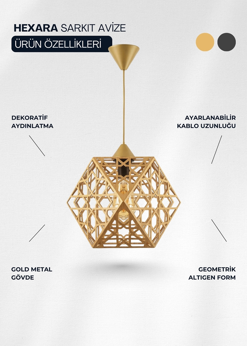 Hexara Sarkıt Avize – görsel 8