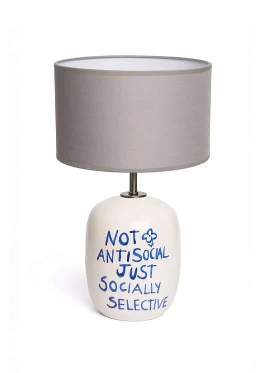 Antisocial Desenli Seramik Abajur – görsel 1