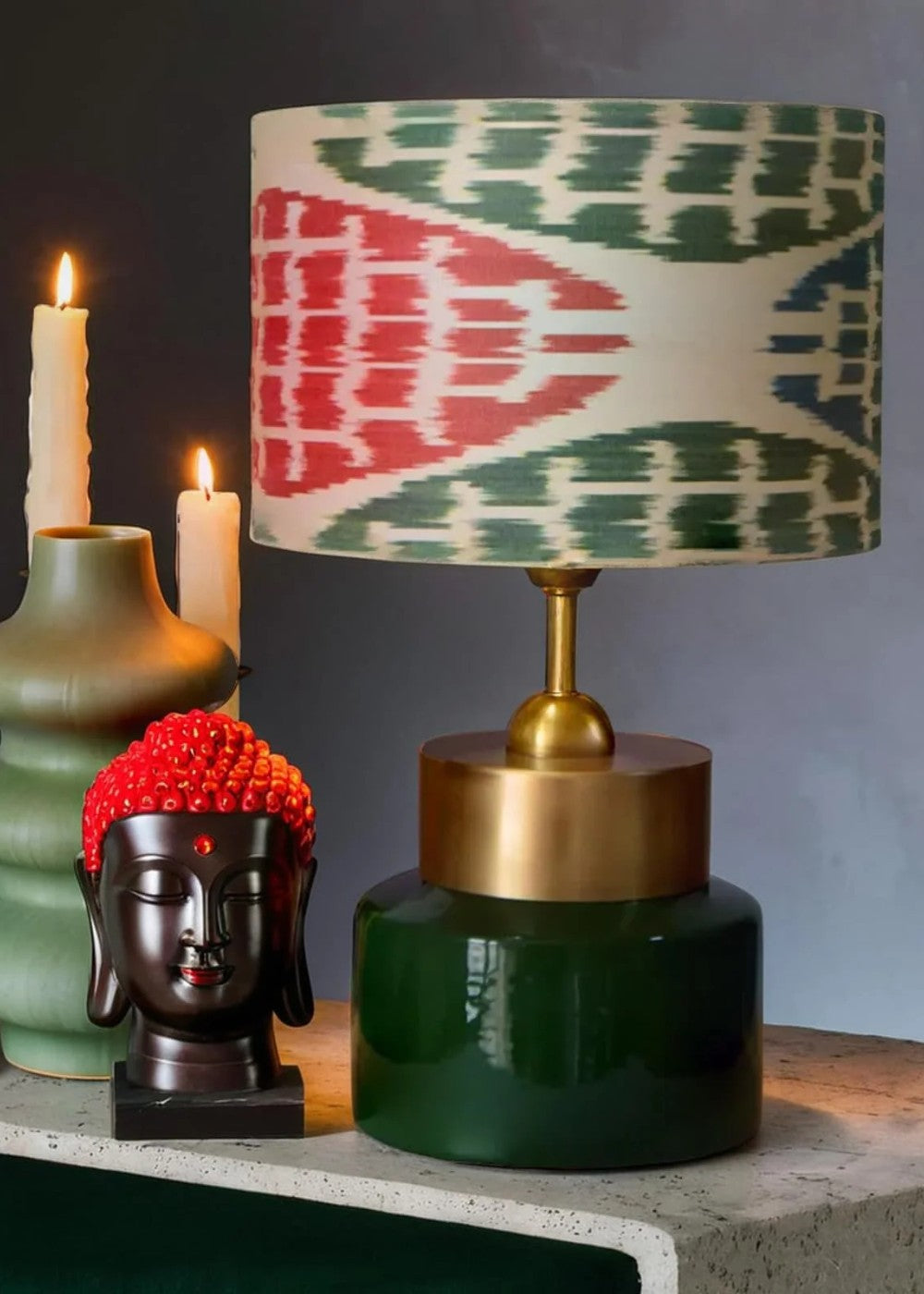 Mystic Shine Design Zenya yeşil seramik abajur, farklı açı