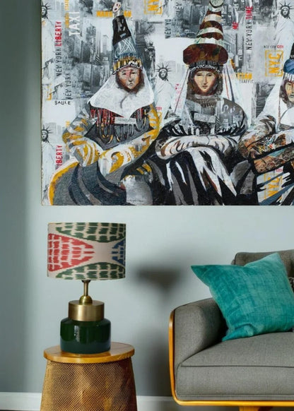 Mystic Shine Design Zenya yeşil seramik abajur, mekânda kullanım